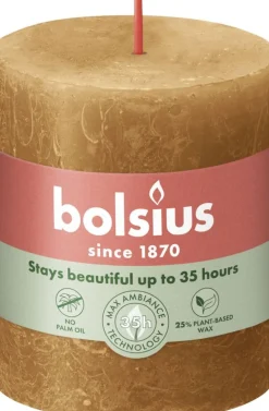 Bolsius stompkaars Rustiek Shine bruin 35 uur D 6,8 H 8 cm