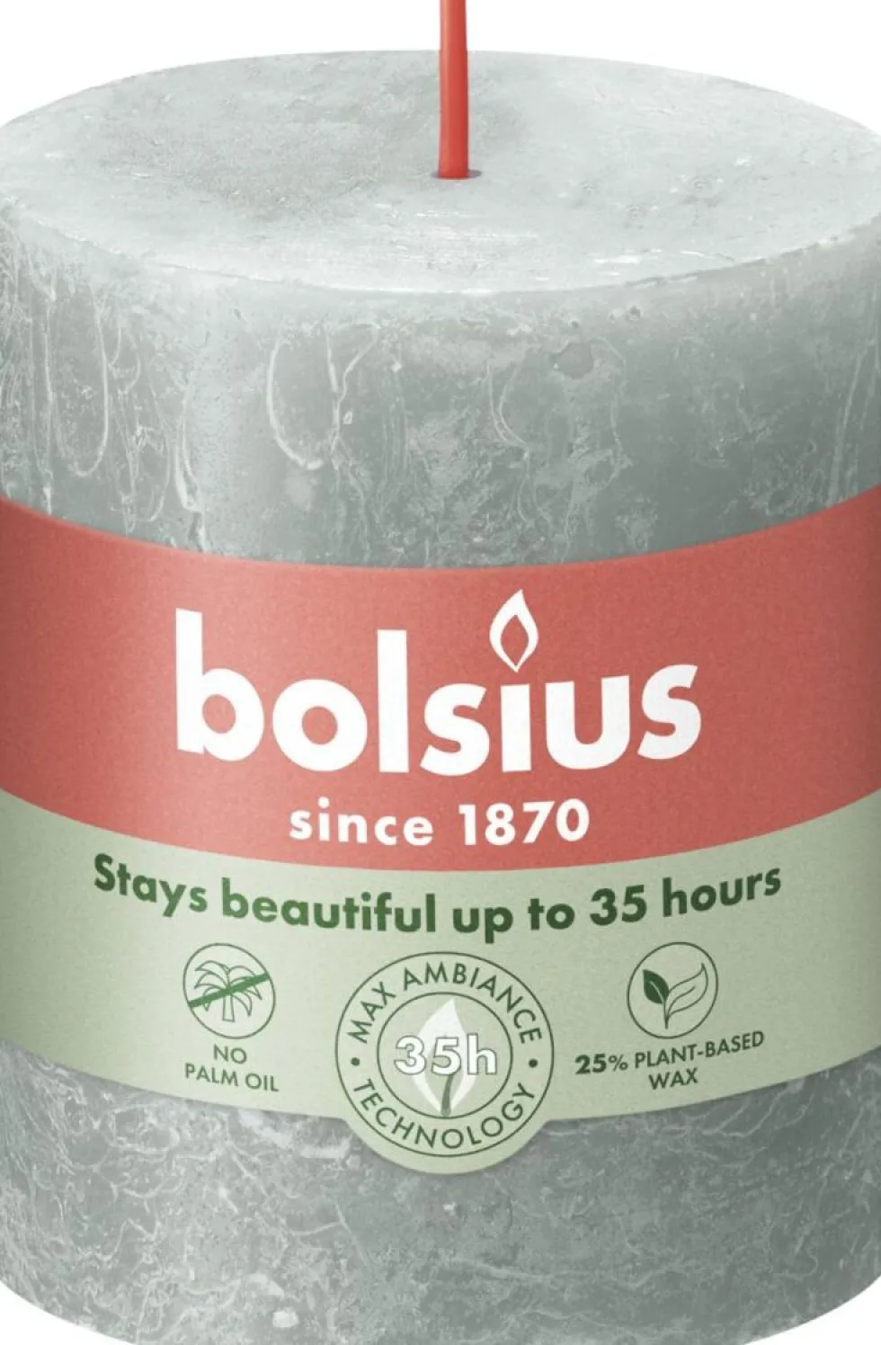 Bolsius stompkaars Rustiek Shine groen 35 uur D 6,8 H 8 cm