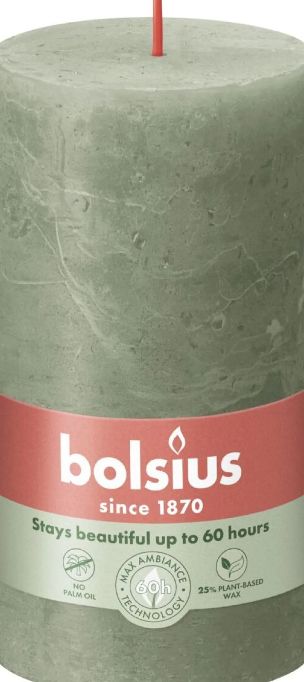 Bolsius stompkaars Rustiek Shine groe 60 uur D 6,8 H 13 cm