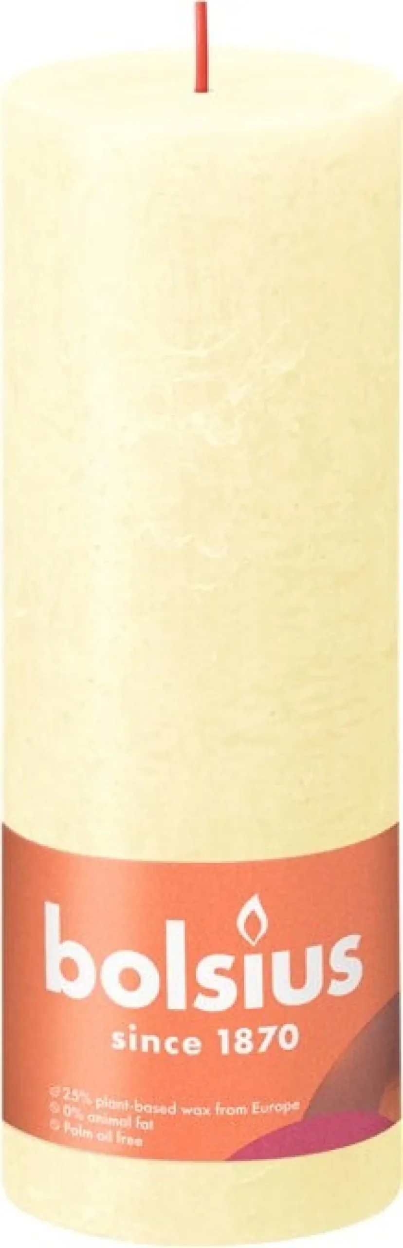 Bolsius stompkaars Rustiek Shine licht geel 85 uur D 6,8 H 19 cm