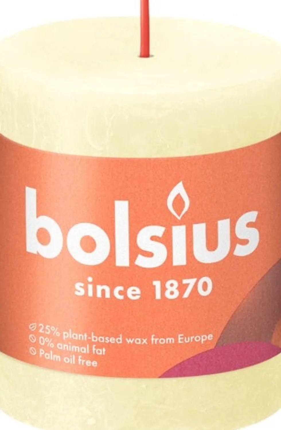 Bolsius stompkaars Rustiek Shine licht geel 35 uur D 6,8 H 8 cm