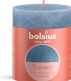 Bolsius stompkaars Sunset blauw 35 uur D 6,8 x H 8 cm
