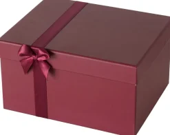 Boltze geschenkdoos Bowlina rood 20,8 x 16,7 x 11,4 cm