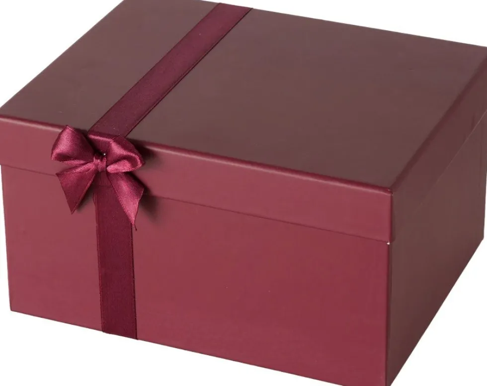 Boltze geschenkdoos Bowlina rood 20,8 x 16,7 x 11,4 cm