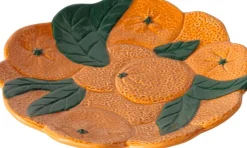 Boltze schaal Sinaasappel oranje / groen D 25 H 2,5 cm