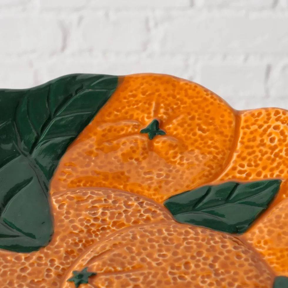 Boltze schaal Sinaasappel oranje / groen D 25 H 2,5 cm