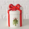 Boltze voorraadpot Noelle wit D 10 H 13 cm