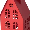 Boltze windlicht Dover rood 9 x 7,3 x 12,8 cm