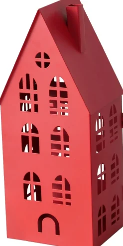 Boltze windlicht Dover rood 13 x 10,2 x 24,1 cm