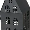 Boltze windlicht Dover zwart 12 x 10 x 24 cm
