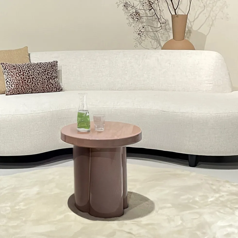 Brix bijzettafel Noa roze D 43 H 45 cm