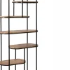 Brix wandkast Milou zwart / naturel 35 x 84 x 190 cm