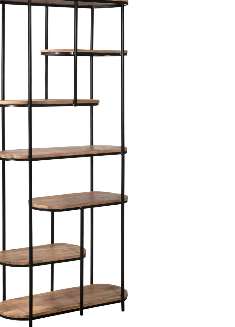 Brix wandkast Milou zwart / naturel 35 x 84 x 190 cm