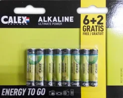 Calex alkaline AAA batterij penlite voordeelpak 8 stuks