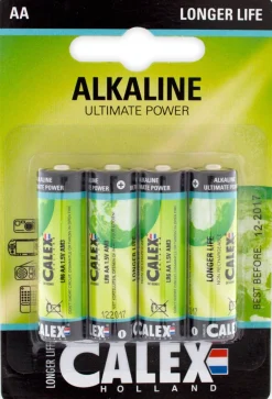 Calex alkaline AA batterij penlite 1,5V 4 stuks