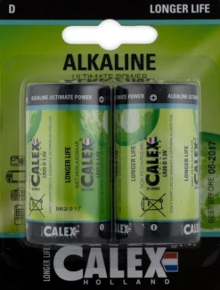 Calex alkaline LR20/D batterij 1,5V 2 stuks