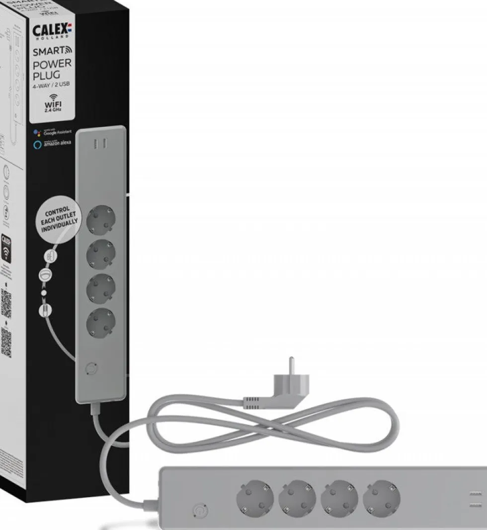 Calex smart stekkerdoos 4-voudig + USB EU