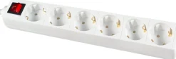 Calex tafelcontactdoos 6x RA+switch wit 1,4 m
