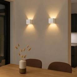 Calex wandlamp Falerna beige 8,5 x 8,5 x 8,8 cm 2 stuks