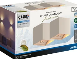 Calex wandlamp Falerna beige 8,5 x 8,5 x 8,8 cm 2 stuks
