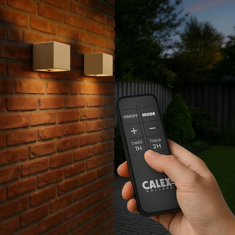 Calex wandlamp Falerna beige 8,5 x 8,5 x 8,8 cm 2 stuks