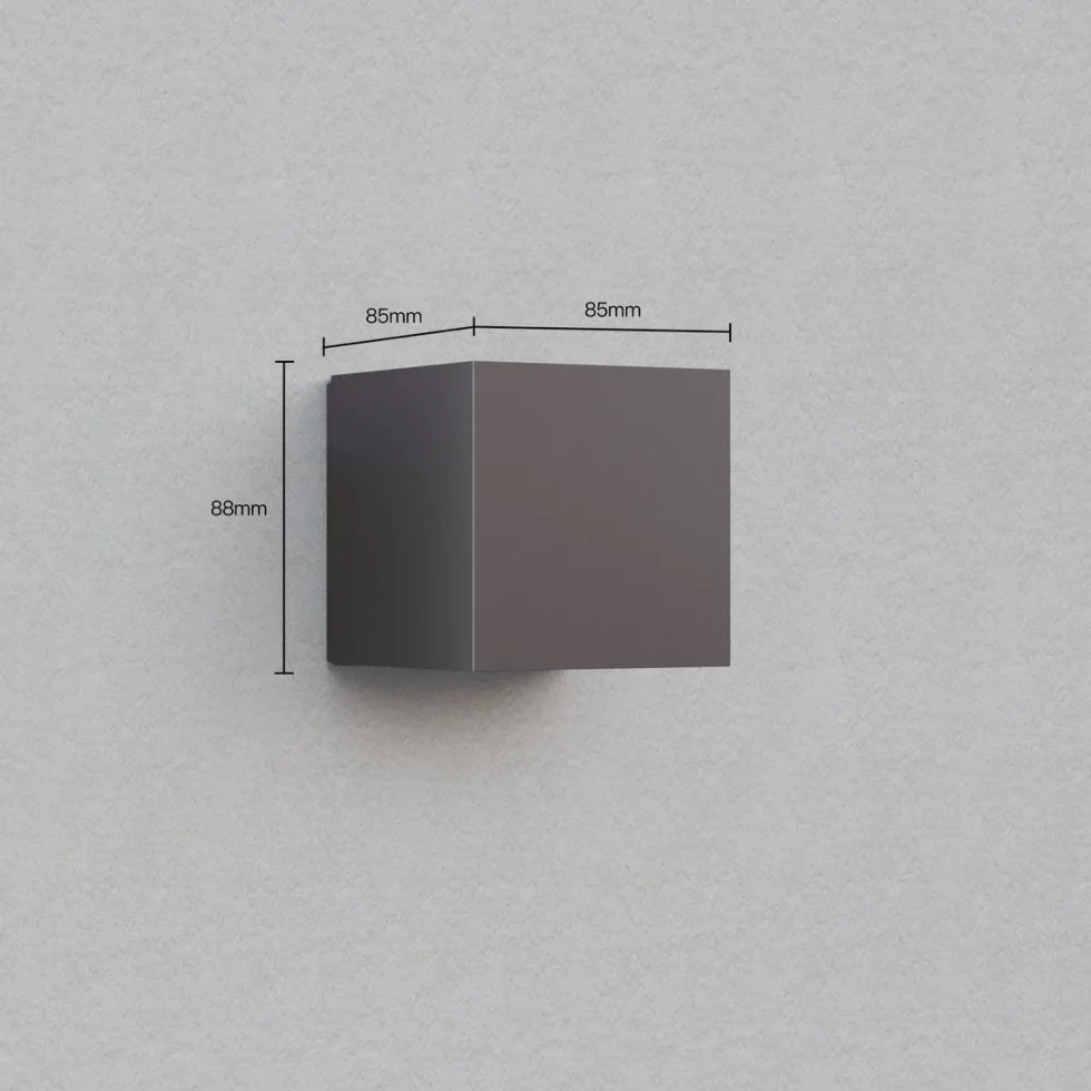 Calex wandlamp Falerna zwart 8,5 x 8,5 x 8,8 cm 2 stuks