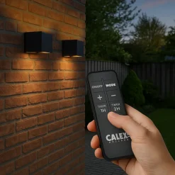 Calex wandlamp Falerna zwart 8,5 x 8,5 x 8,8 cm 2 stuks