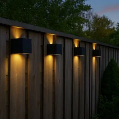 Calex wandlamp Falerna zwart 8,5 x 8,5 x 8,8 cm 2 stuks