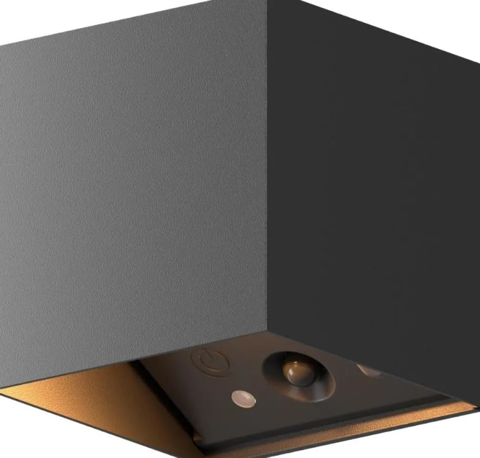 Calex wandlamp Falerna zwart 8,5 x 8,5 x 8,8 cm 2 stuks