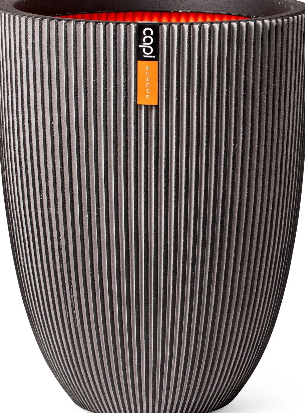 Capi Europe bloempot Groove antraciet D 46 H 58 cm