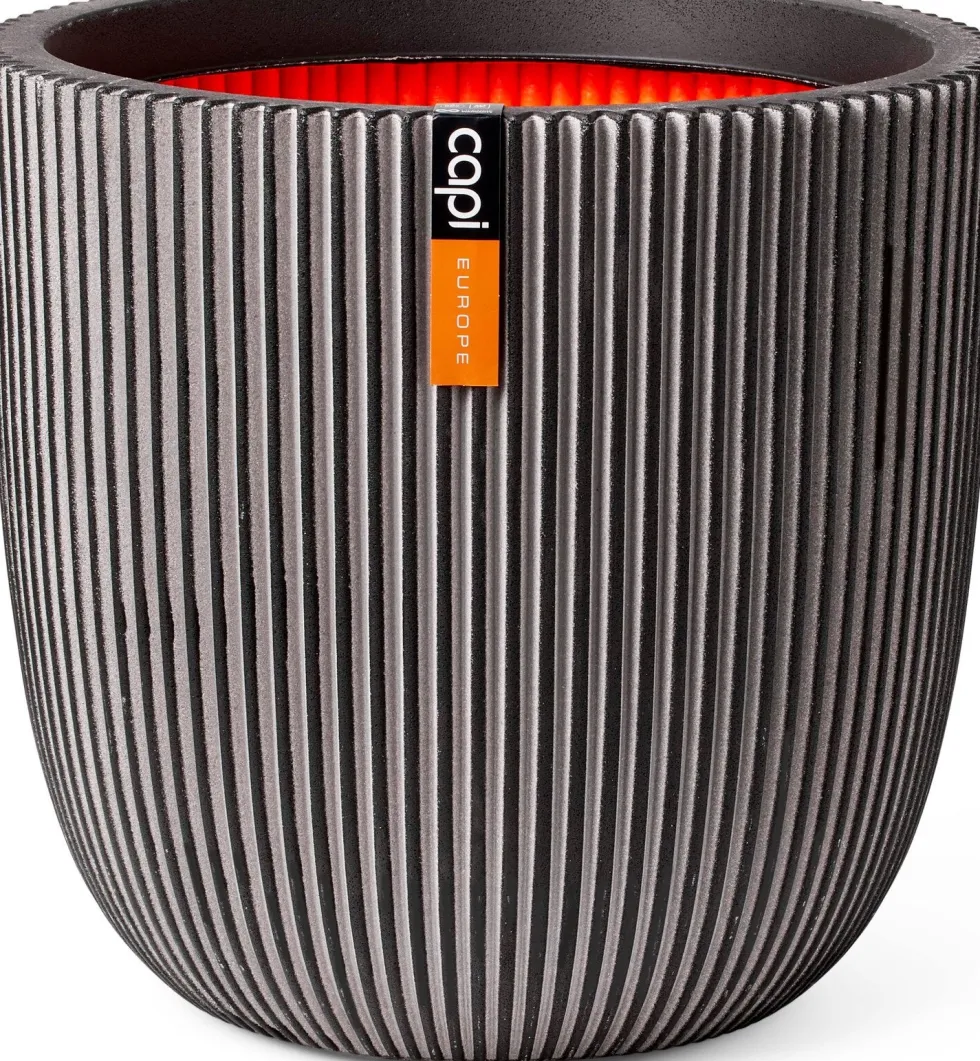 Capi Europe bloempot Groove antraciet D 35 H 34 cm