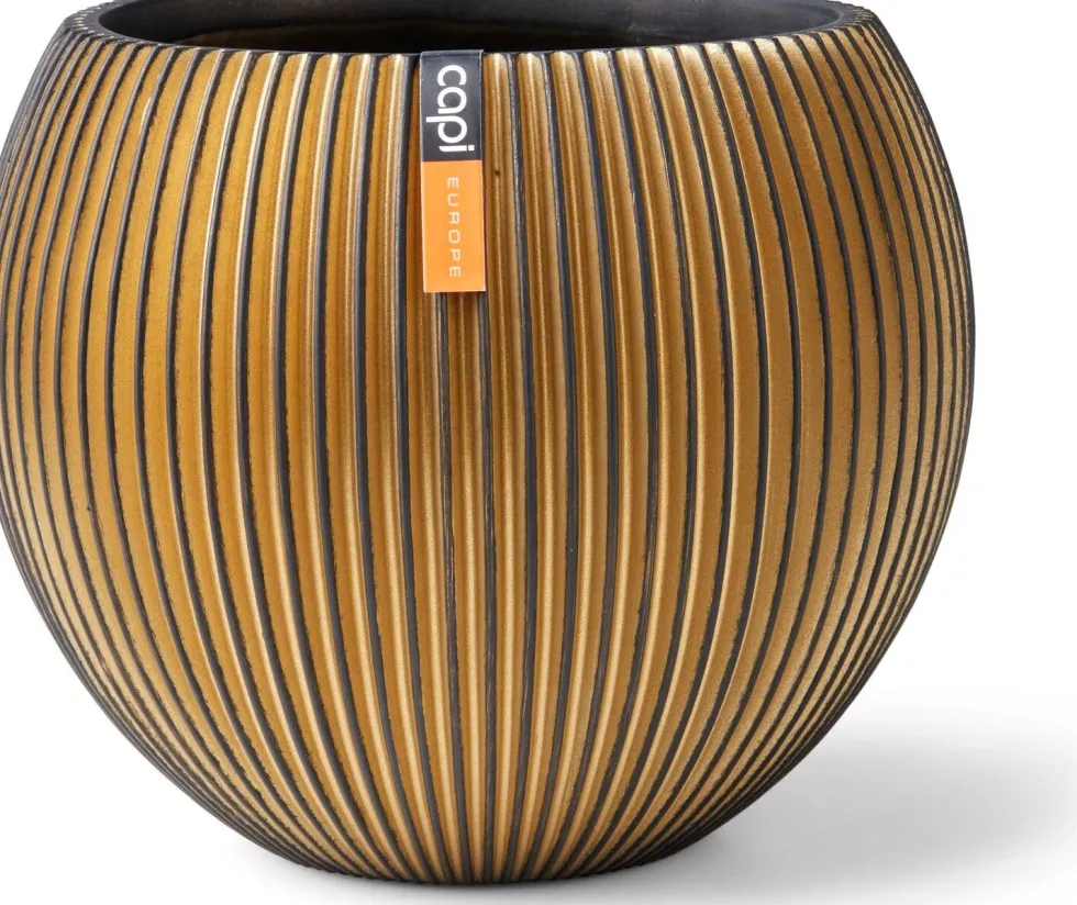 Capi Europe bloempot Groove bol goud D 21,5 H 18 cm