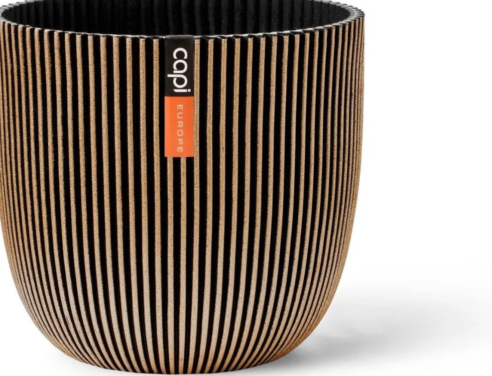 Capi Europe bloempot Groove goud / zwart D 25 H 23 cm