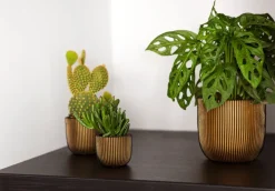 Capi Europe bloempot Groove goud D 17,2 H 15,3 cm