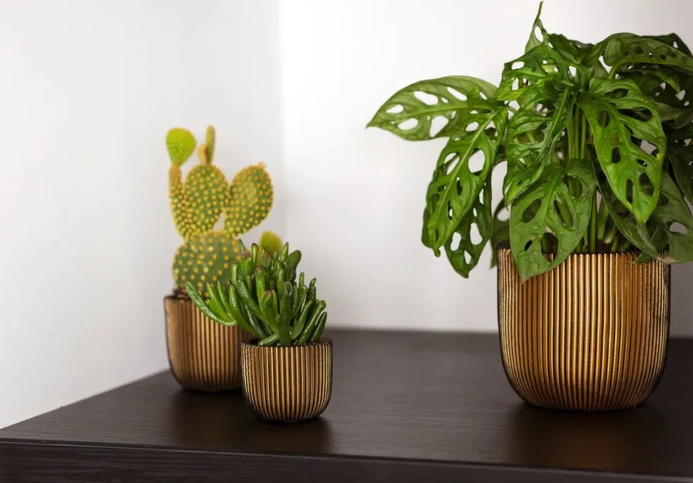 Capi Europe bloempot Groove goud D 23,5 H 20,8 cm