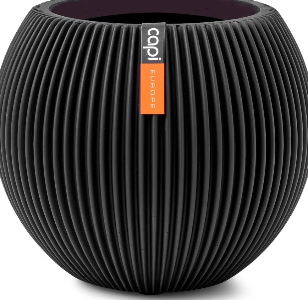 Capi Europe bloempot Groove zwart D 18 H 15 cm