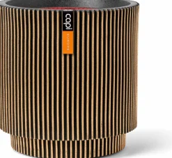 Capi Europe bloempot Groove zwart / goud D 43,5 H 46 cm