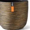 Capi Europe bloempot Nature-Rib goud / zwart D 9 H 8 cm
