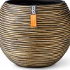 Capi Europe bloempot Nature-Rib goud / zwart D 18 H 15 cm