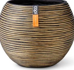Capi Europe bloempot Nature-Rib goud / zwart D 18 H 15 cm