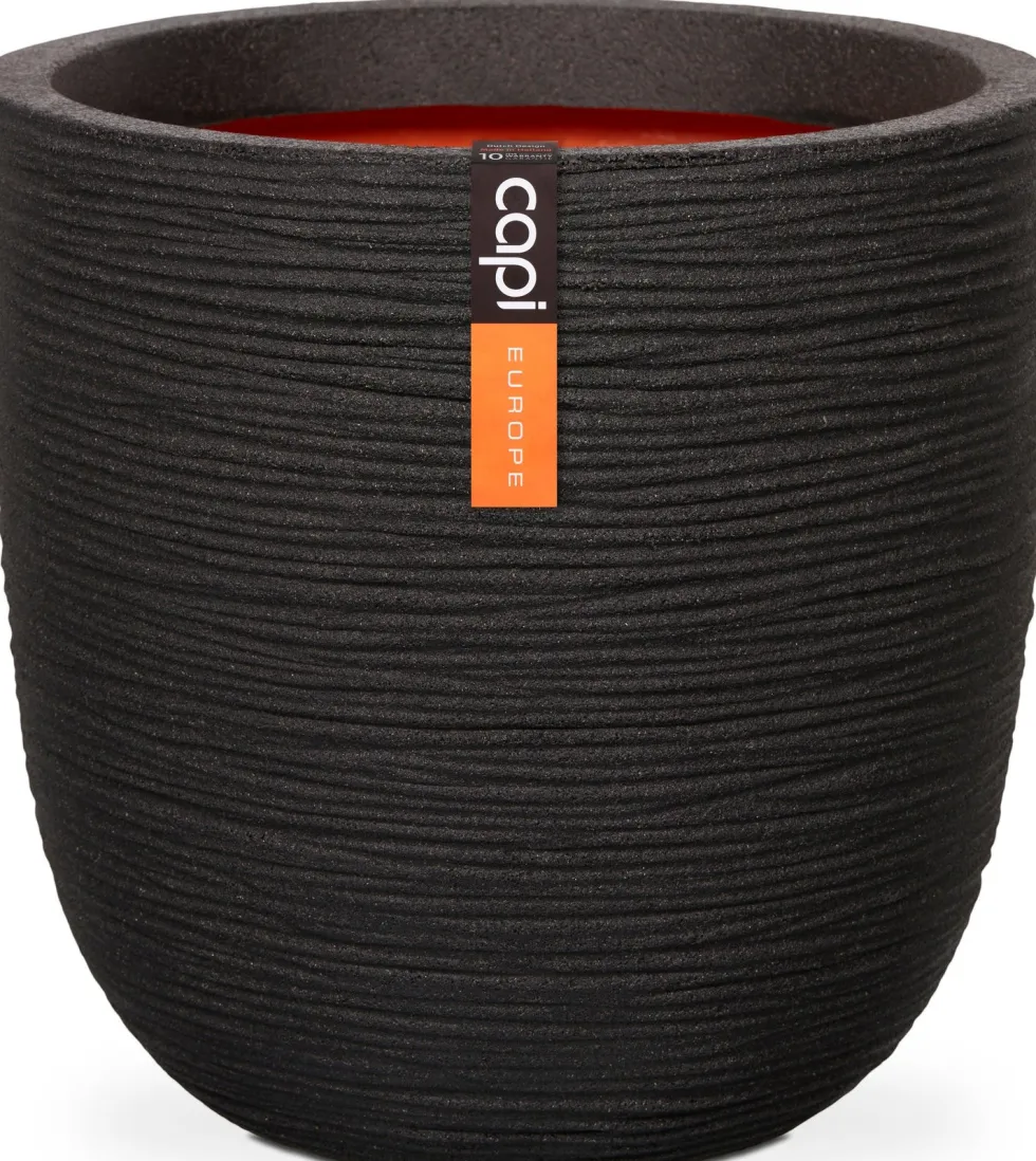 Capi Europe bloempot Nature-Rib zwart D 43 H 41 cm