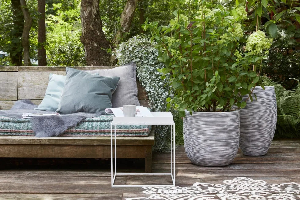 Capi Europe bloempot Nature-Rib ivoor D 40 H 60 cm