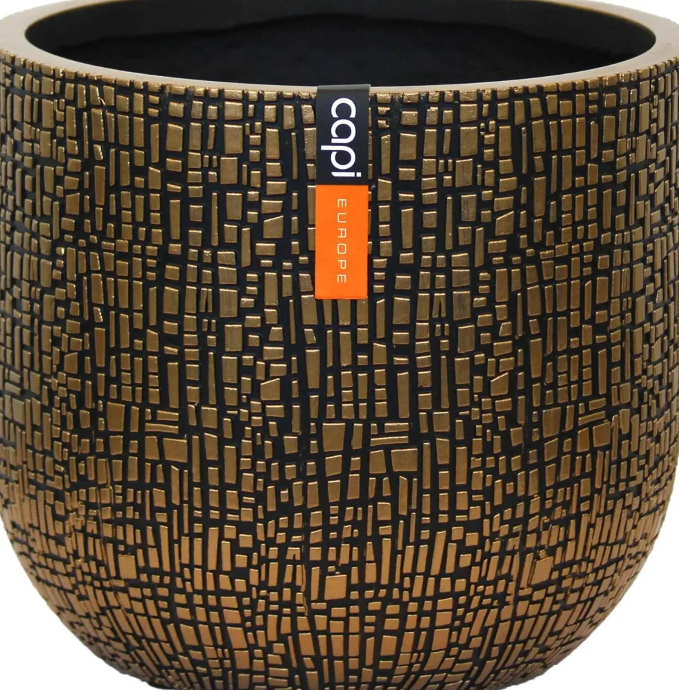 Capi Europe bloempot Nature Skin zwart / goud D 9 H 8 cm
