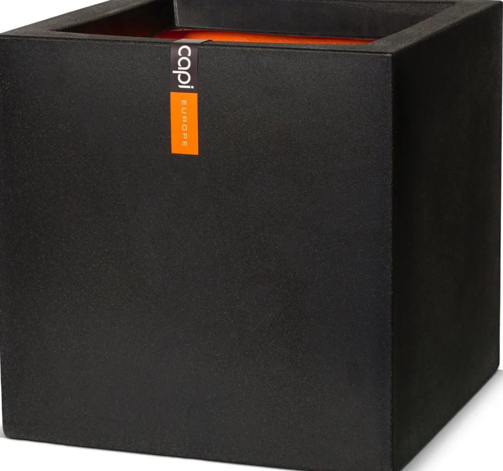 Capi Europe bloempot Urban Smooth zwart 30 x 30 x 30 cm