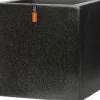 Capi Europe plantenbak Lux Terrazzo zwart 40 x 40 x 40 cm