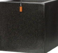 Capi Europe plantenbak Lux Terrazzo zwart 30 x 30 x 30 cm
