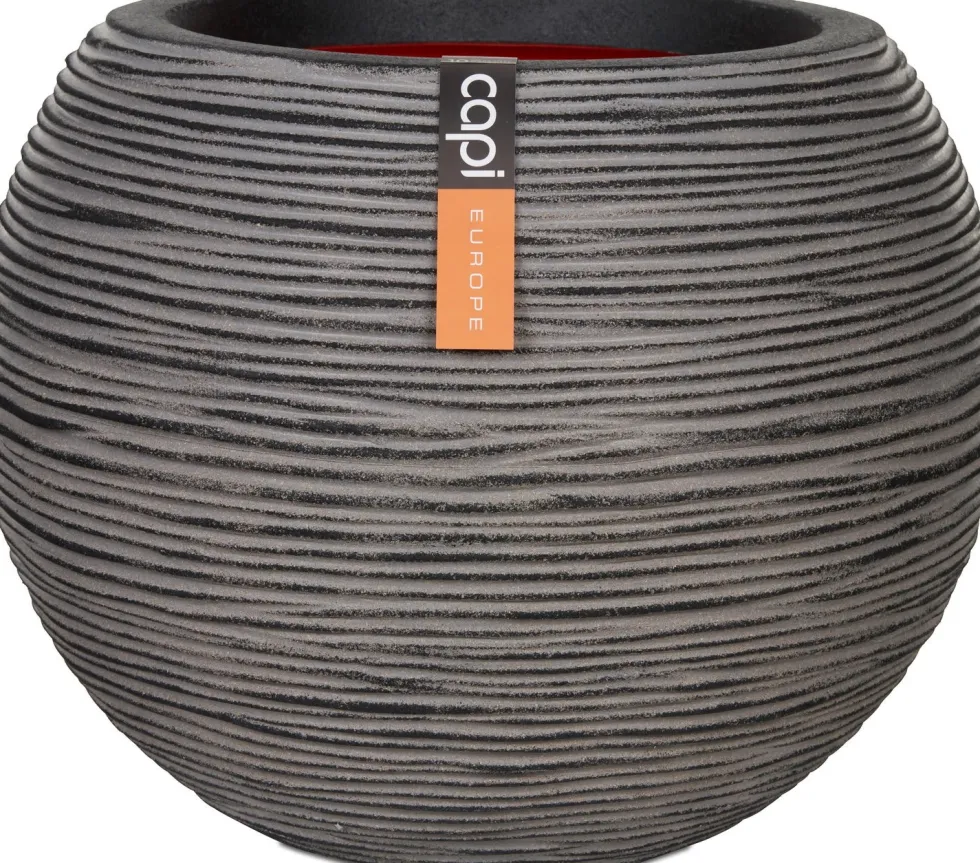Capi Nature pot bol row D 40 H 32 cm zwart grijs