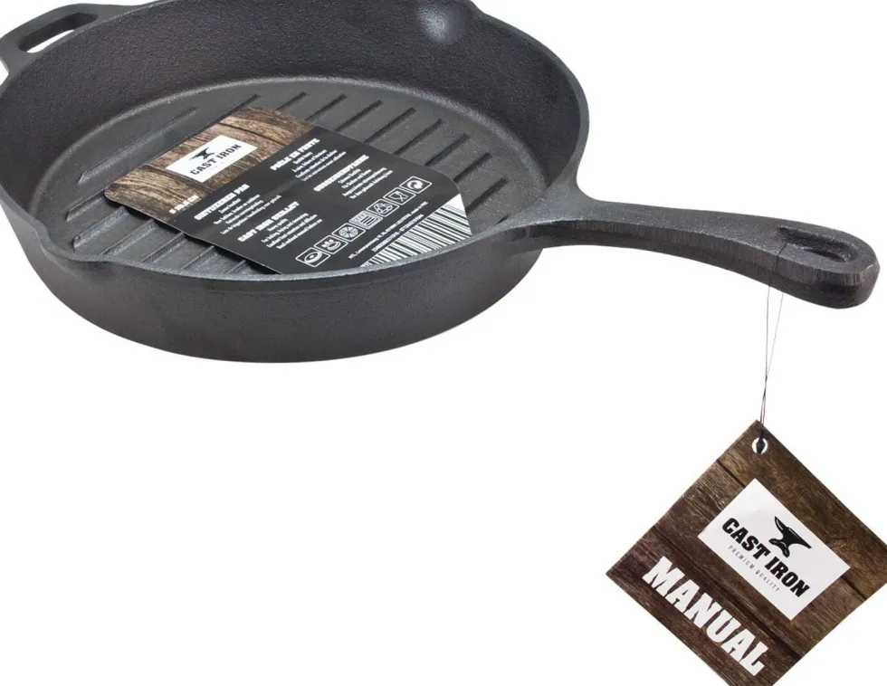 Cast Iron grillpan zwart D 28 H 5 cm