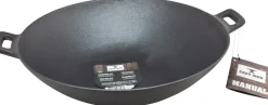 Cast Iron wokpan zwart D 37 H 11 cm