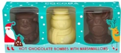 Chocoba Chocolate hot chocolate bombes met Kerstfiguren 3 stuks
